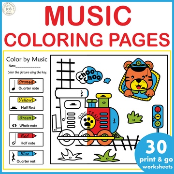 Music Coloring Pages for Beginners | Labor Day Theme