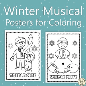 Winter Musical Posters for Coloring