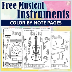 Image for Musical Instruments Color by Music Pages {Weekly Freebies} product