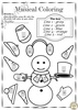 Image for Musical Coloring Pages for Winter {Lines and Spaces} with answers product