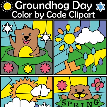 Groundhog Day Сolor by Сode Сlipart