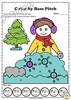 Image for Musical Coloring Pages for Winter {Color by Bass Pitch} with answers product