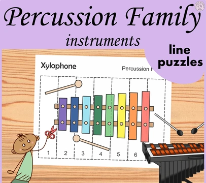 Percussion Instruments Line Puzzles