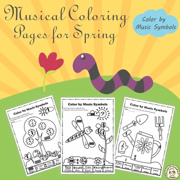 Musical Coloring Pages for Spring {Color by Music Symbols} with answers