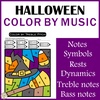Image for Halloween Music Color by Code Pages | Music Color by Number product
