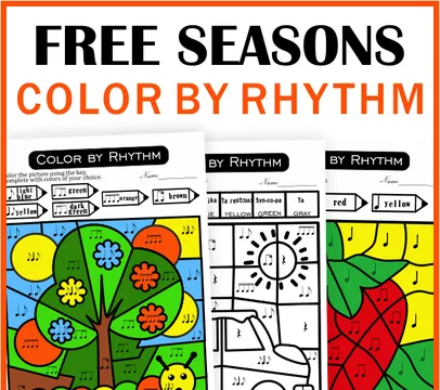Free Music Worksheets | Color by Rhythm Sheets