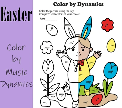 Easter Music Coloring Pages | Color by Dynamics