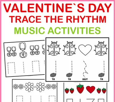 Valentine`s Day Music Rhythm Activities {Ta, Ti-Ti, Rest}
