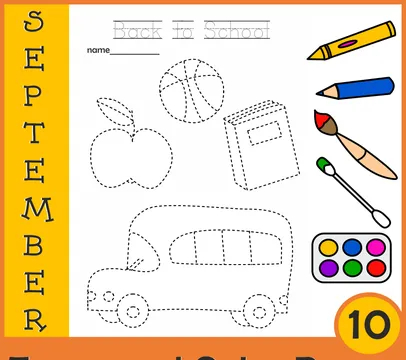 Back to School Picture Tracing Activities | Editable