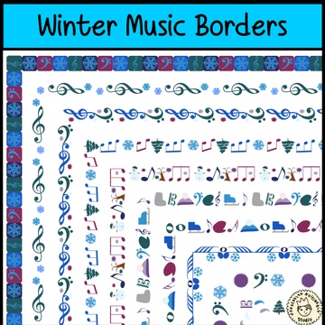Winter Music Borders Clipart