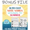 Image for Summer Staff Music Worksheets Bundle product