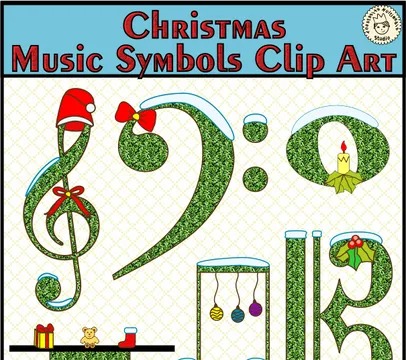 Christmas Music Symbols Clip Art