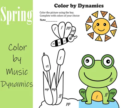 Musical Coloring Pages for Spring {Color by Dynamics} with answers