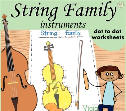 String Instruments Dot to dot Worksheets