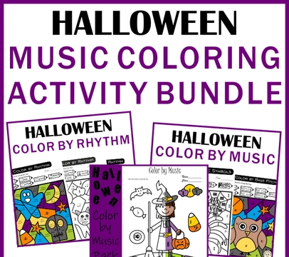 Halloween Music Coloring Activities Bundle