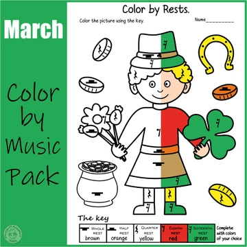 St. Patrick`s Day Music Coloring Worksheets