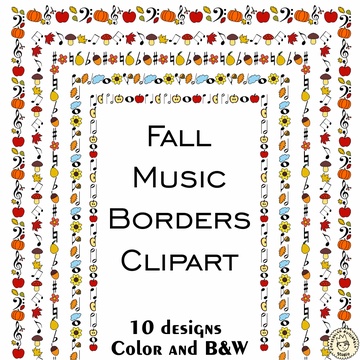 Fall Music Borders Clipart | Music Frames