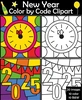 Image for Happy New Year 2025 Color by Code Clipart product