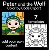 Image for Peter and the Wolf Color by Code Clipart product