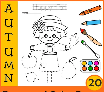 Fall Trace and Color Pages {Fine Motor Skills + Pre-writing}