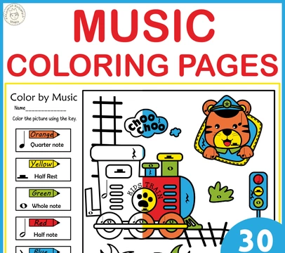 Music Coloring Pages for Beginners | Labor Day Theme