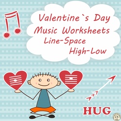 Image for Valentine`s Day Music Worksheets {Line-Space, High-Low} product