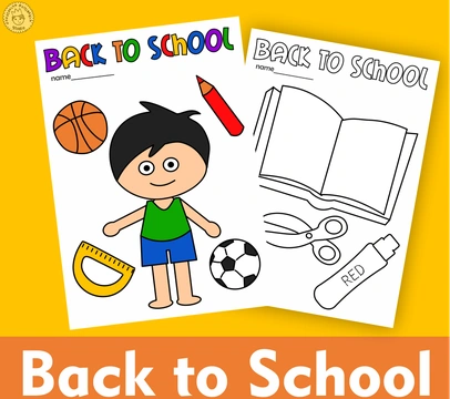 Printable Coloring Pages for Kids Back to School-themed