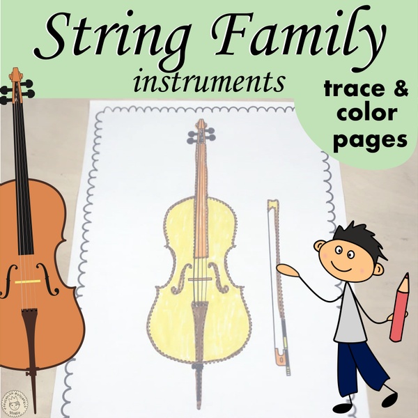 String Instruments Trace and Color Page