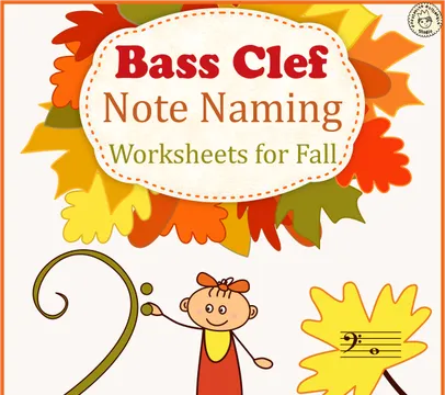 Bass Clef Note Naming Worksheets for Fall