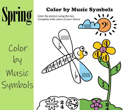 Musical Coloring Pages for Spring {Color by Music Symbols} with answers