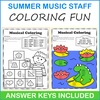 Image for Summer Music Coloring Pages | Lines and Spaces Coloring Worksheets product