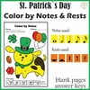 Image for St. Patrick`s Day Music Coloring Pages | Music Color by Notes & Rests product