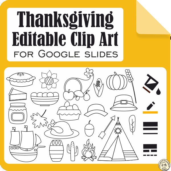 Thanksgiving Editable Clip Art for Google Slides