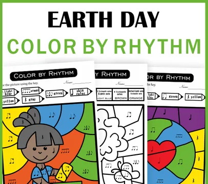 Earth Day Music Rhythm Coloring Activities