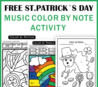 Free St. Patrick`s Day Music Color by Note Worksheets