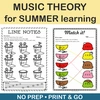 Image for Treble Clef Note Naming Worksheets for Summer product