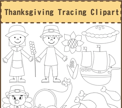 Thanksgiving Tracing Clipart