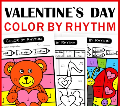 Valentine`s Day Music Color by Code | Color by Rhythm