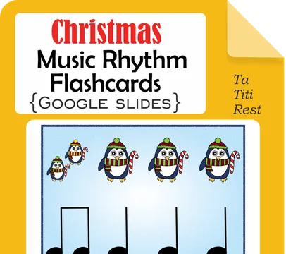 Christmas Music Rhythm Flashcards {Ta, Ti-Ti, Rest} {Google Slides + PDF}