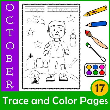 Halloween Tracing and Coloring Pages | Fine Motor Skills | Morning Work