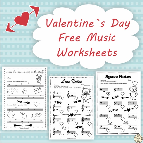 Valentine`s Day Free Music Worksheets