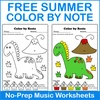 Image for Free Summer Music Color by Note, Rest, and Dynamics product