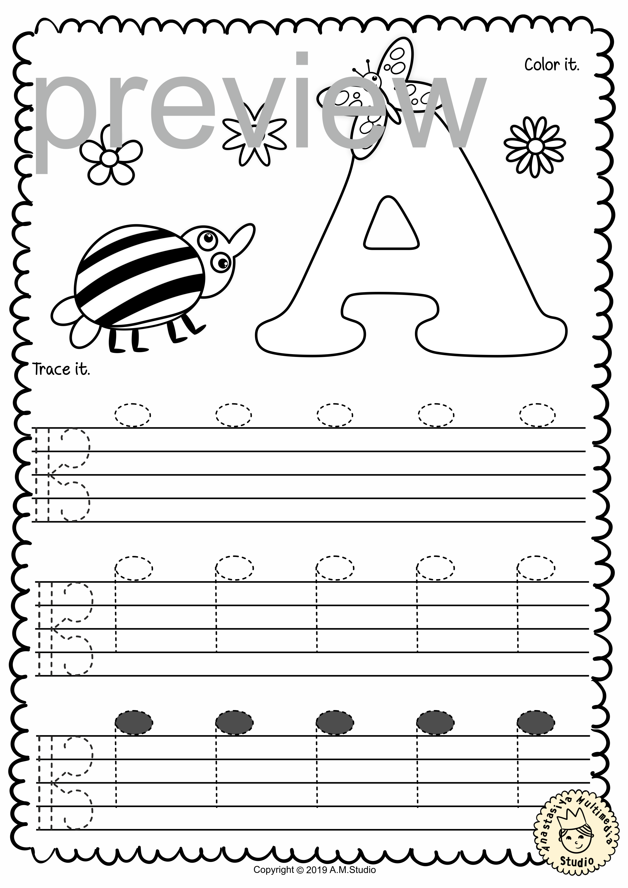 Alto Clef Tracing Music Notes Worksheets for Spring (img # 2)