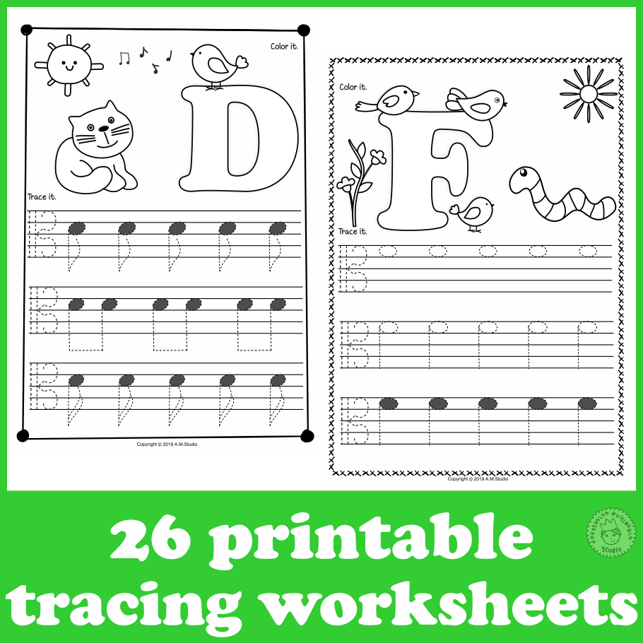 Alto Clef Tracing Music Notes Worksheets for Spring (img # 1)