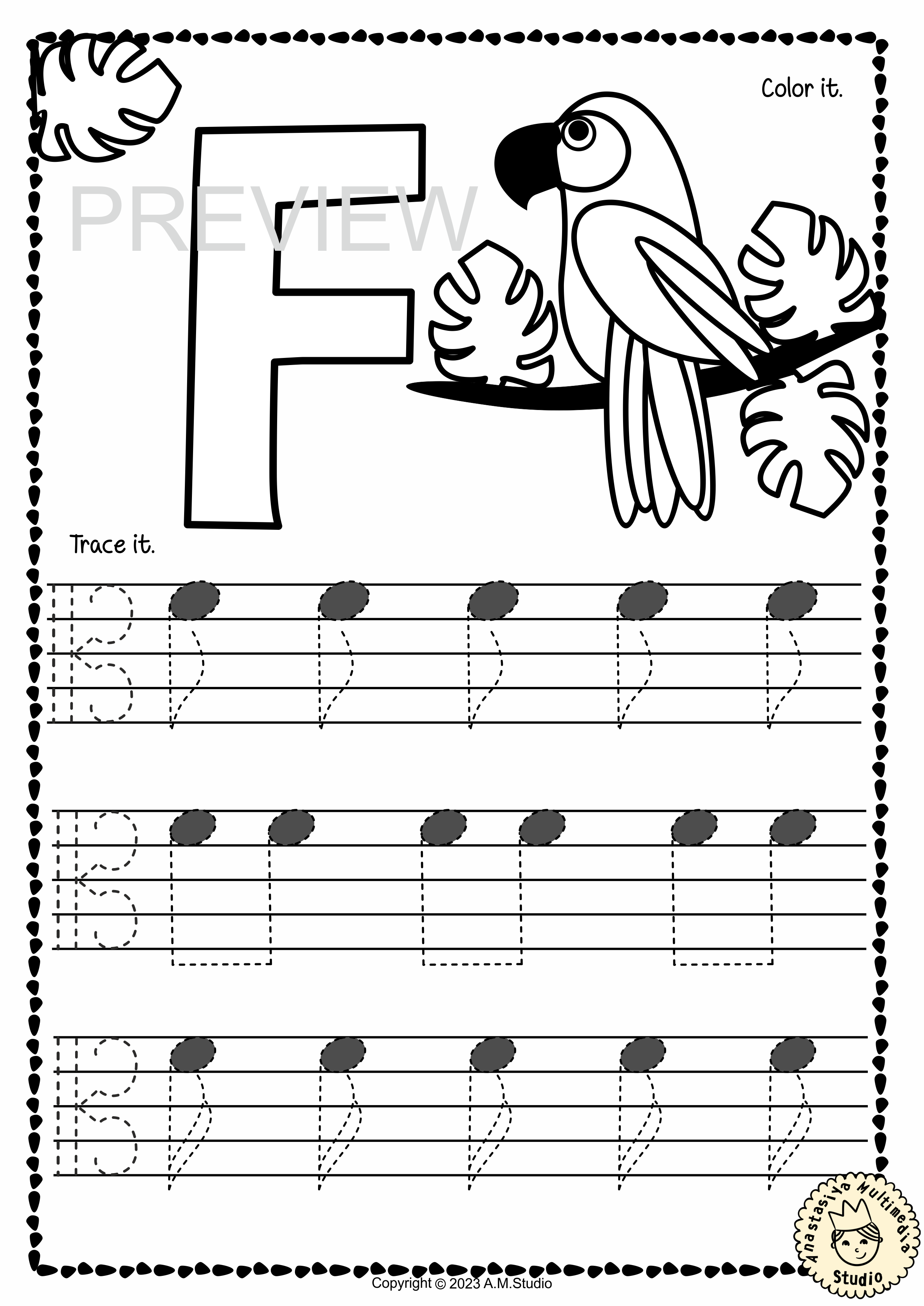Alto Clef Tracing Music Worksheets for Summer (img # 2)