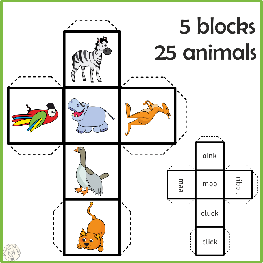 Animal Sounds Vocalize the Picture Game | Paper Blocks (img # 1)