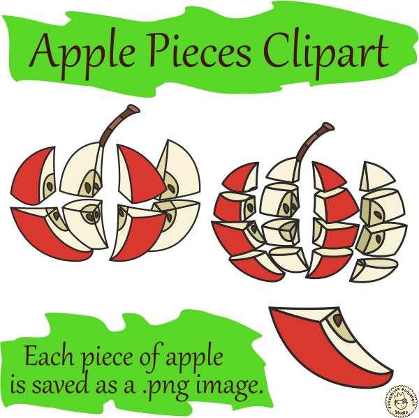 Apple Pieces Clipart (img # 1)