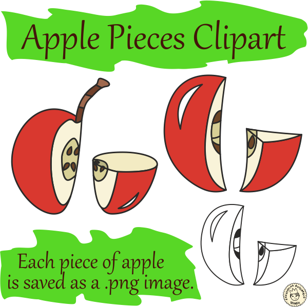 Apple Pieces Clipart (img # 2)