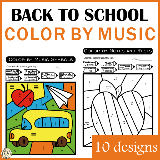 Back to School Color by Code Music Worksheets (img # 1)