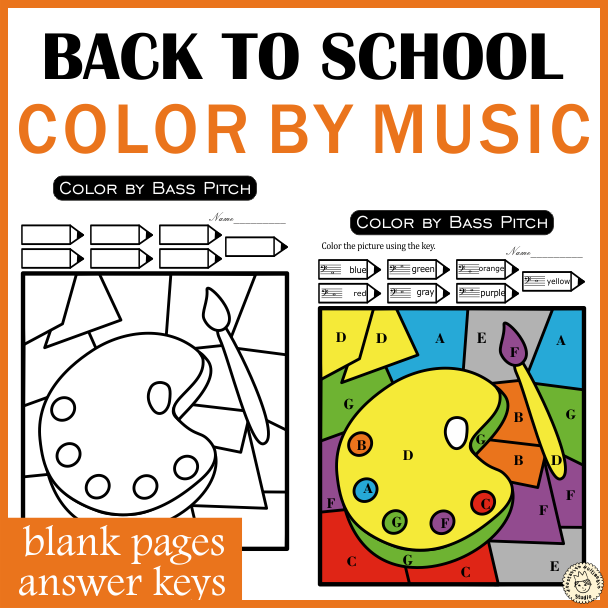 Back to School Color by Code Music Worksheets (img # 3)